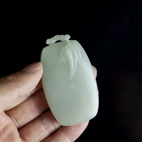 Bamboo Spirit – Hand-Carved Hetian Seed Jade Pendant